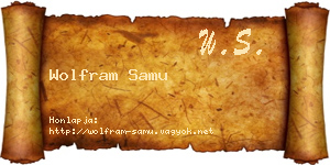 Wolfram Samu névjegykártya
